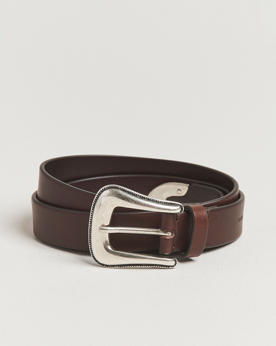 Herre | Bælter | Tiger of Sweden | Ecus Western Leather Belt Dark Brown