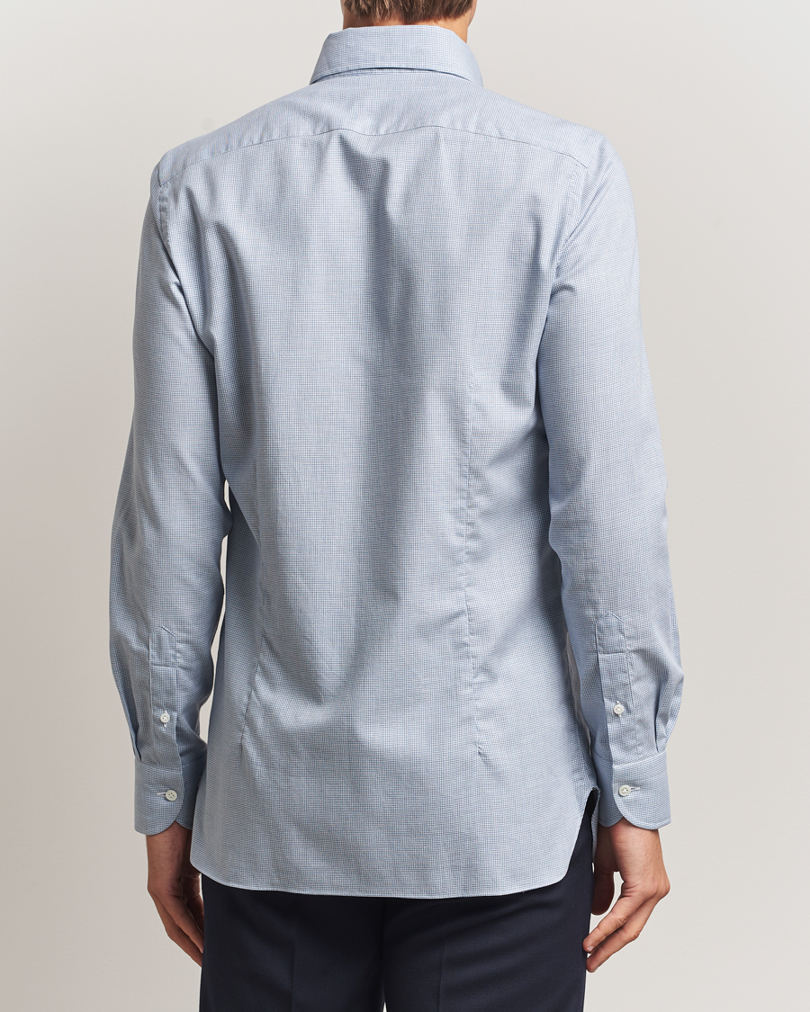 Herre | Skjorter | 100Hands | Micro Houndstooth Flannel Button Down Blue