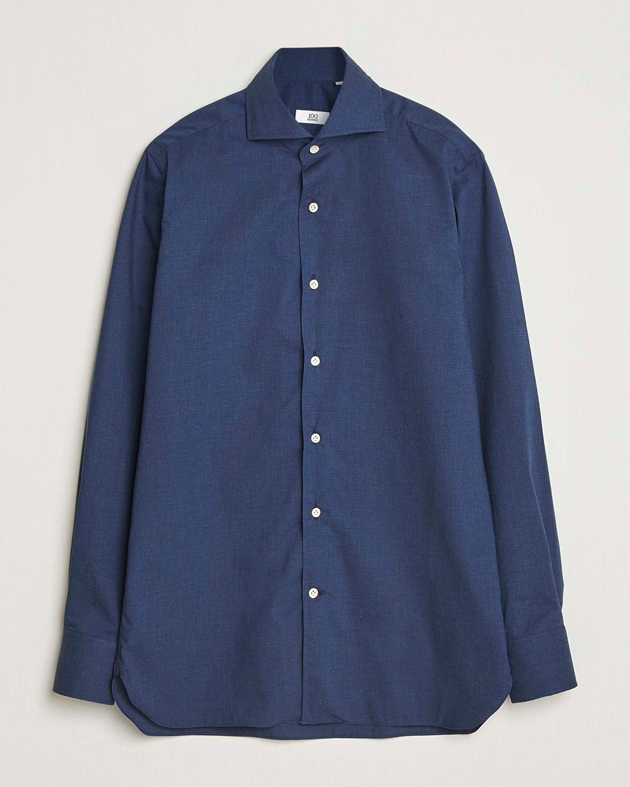 Herre | Skjorter | 100Hands | Cotton Melange Cut Away Shirt Light Blue