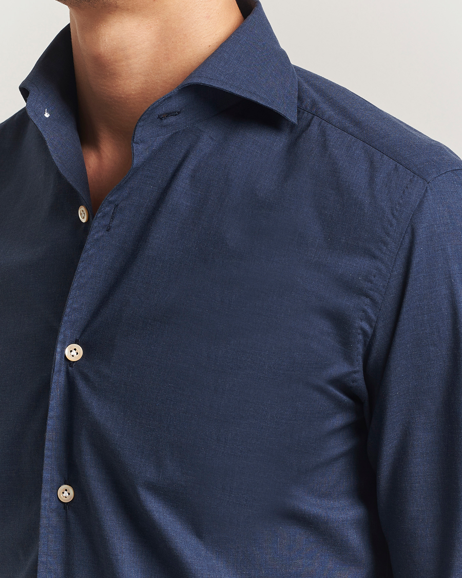 Herre | Skjorter | 100Hands | Cotton Melange Cut Away Shirt Light Blue