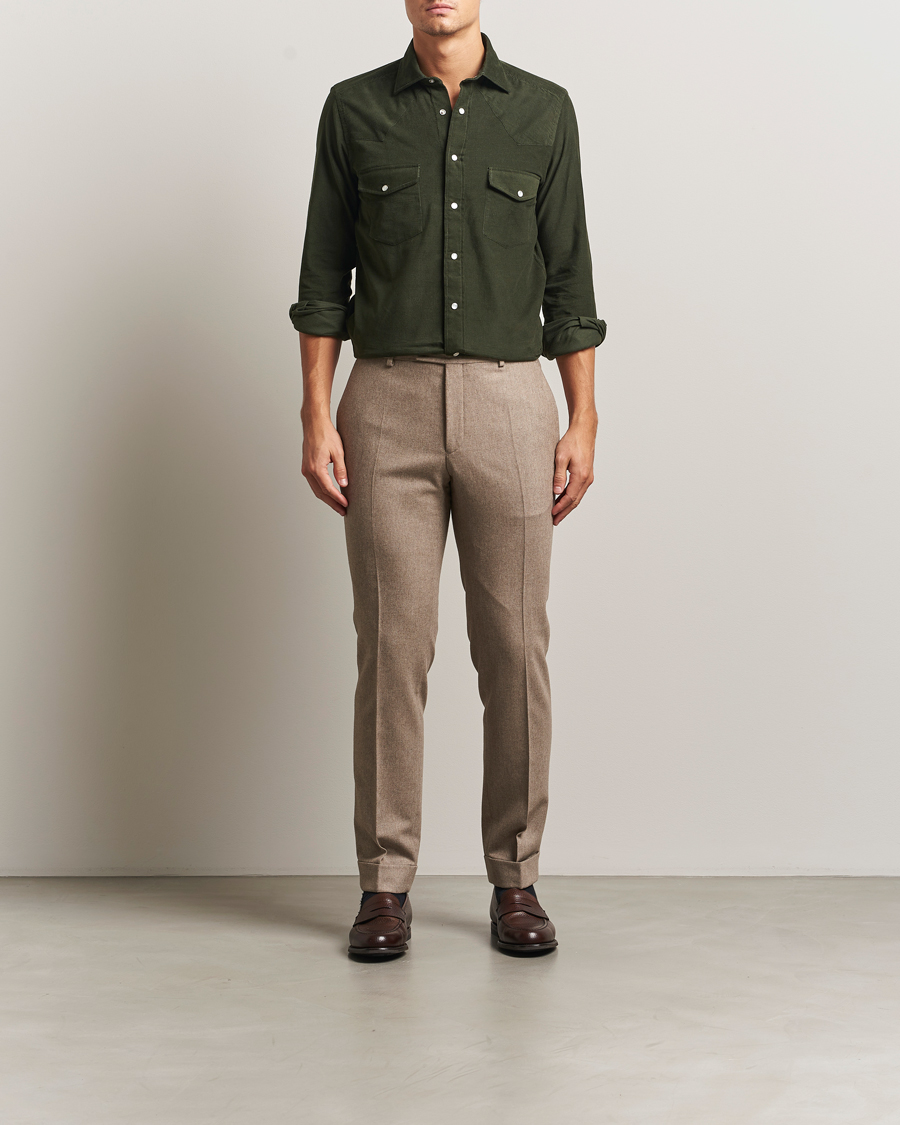 Herre | Skjorter | 100Hands | Western Cord Shirt Olive