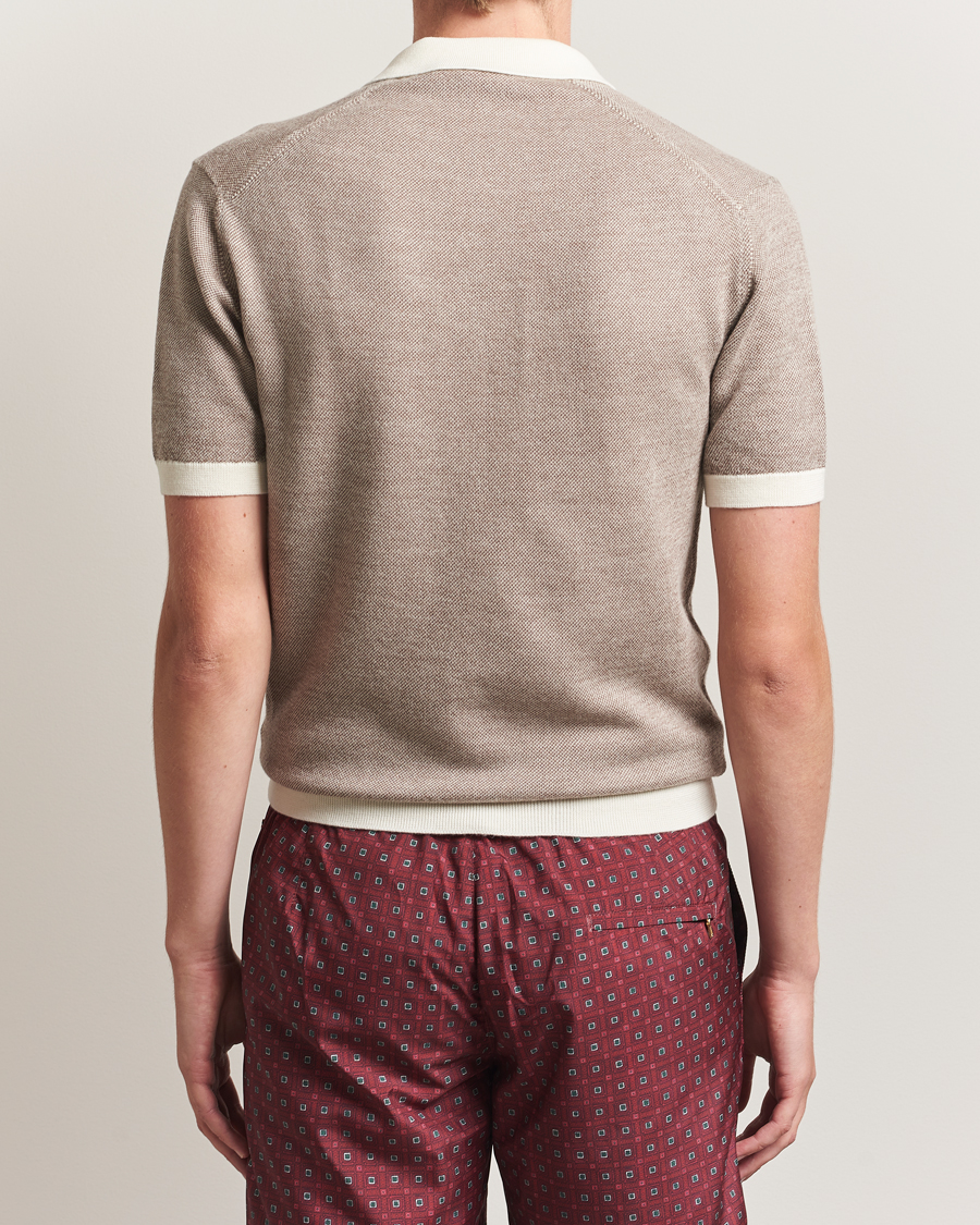 Herre | Polotrøjer | Orlebar Brown | Horton Contrast Merino Polo Morel Brown/Sand