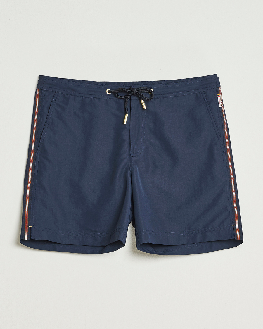 Herre | Badebukser | Orlebar Brown | Bulldog Drawcord Stripe Swimshorts Night Iris