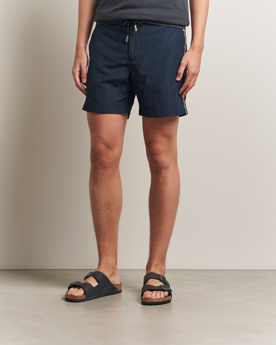 Herre | Badebukser | Orlebar Brown | Bulldog Drawcord Stripe Swimshorts Night Iris