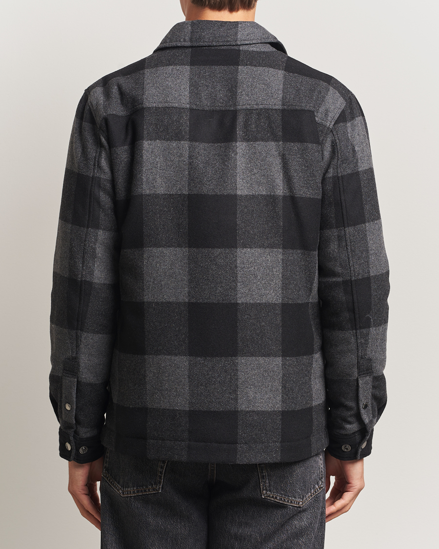 Herre | Jakker | Woolrich | Alaskan Melton Wool Shirt Jacket Charcoal Buffalo