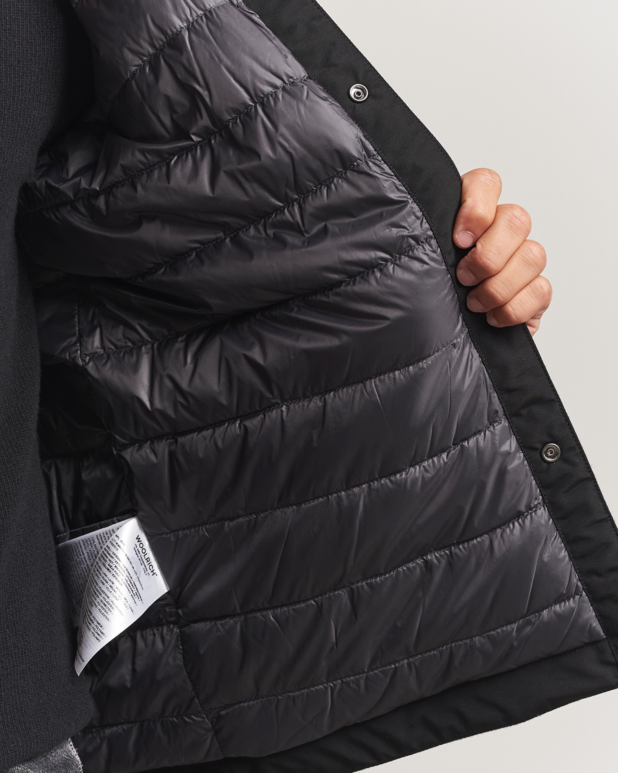 Herre | Jakker | Woolrich | Alaskan Melton Wool Shirt Jacket Charcoal Buffalo