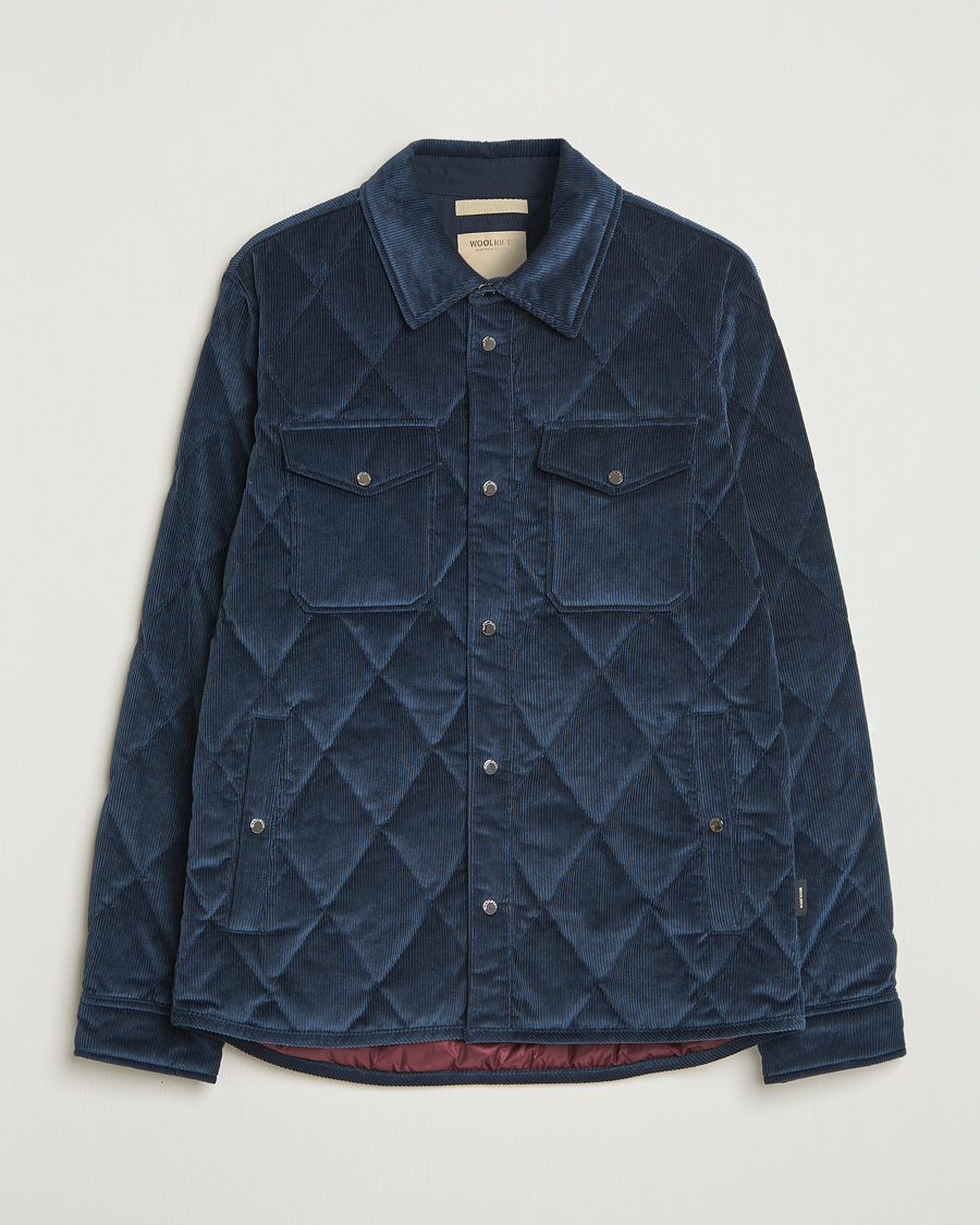 Herre | Jakker | Woolrich | Corduroy Alaskan Shirt Jacket Melton Blue