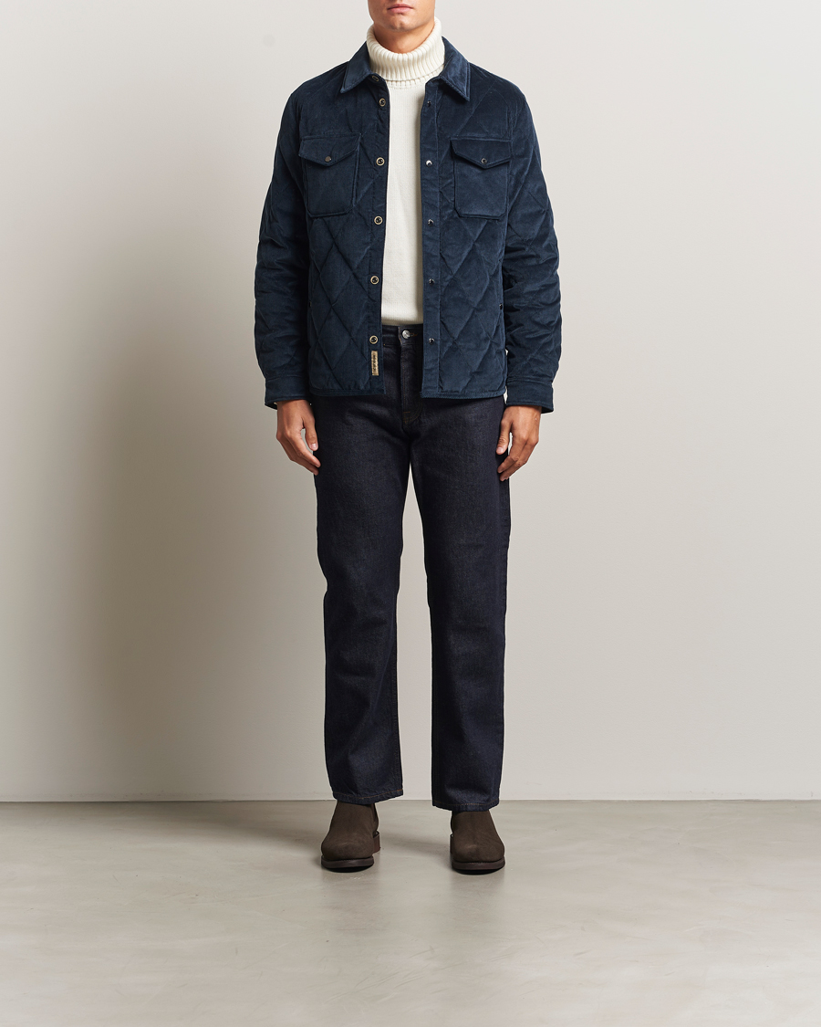 Herre | Jakker | Woolrich | Corduroy Alaskan Shirt Jacket Melton Blue