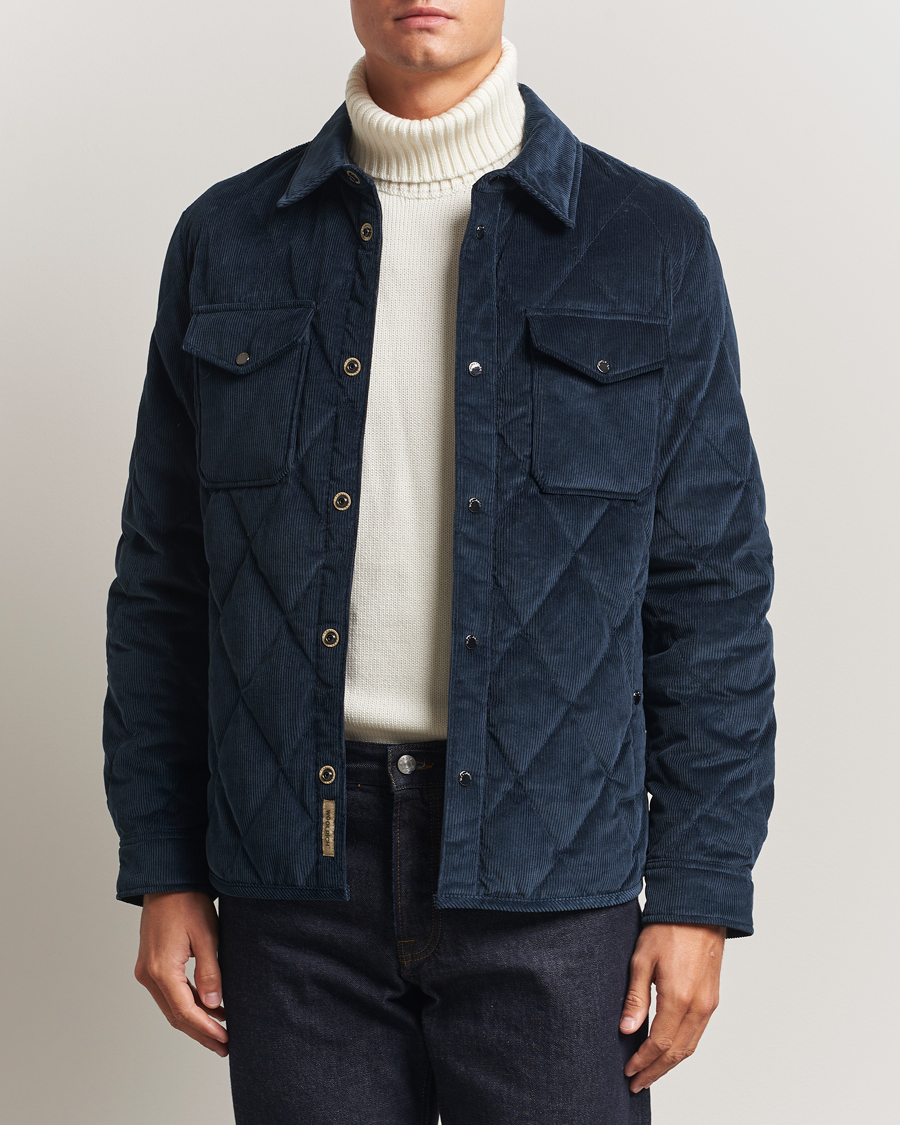Herre | Jakker | Woolrich | Corduroy Alaskan Shirt Jacket Melton Blue