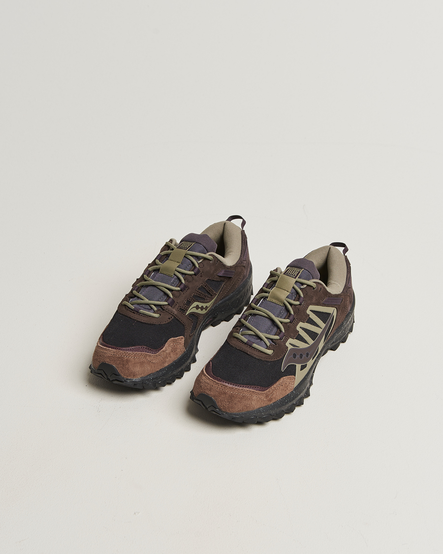 Herre | Trail Sneakers | Saucony | Grid Peak Trail Sneaker Black/Wine