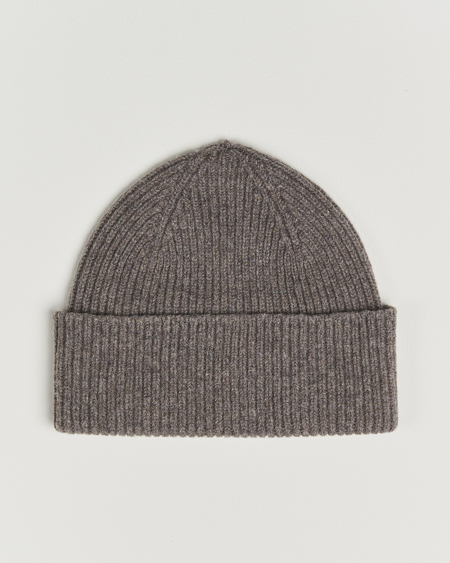 Herre | Huer | Robert Mackie | Clyde Lambswool Beanie Light Brown