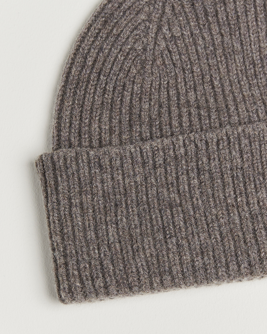 Herre | Huer | Robert Mackie | Clyde Lambswool Beanie Light Brown