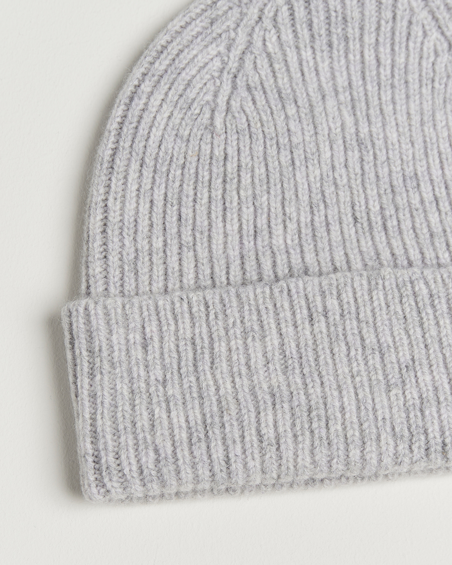 Herre | Huer | Robert Mackie | Clyde Lambswool Beanie Pearl Grey