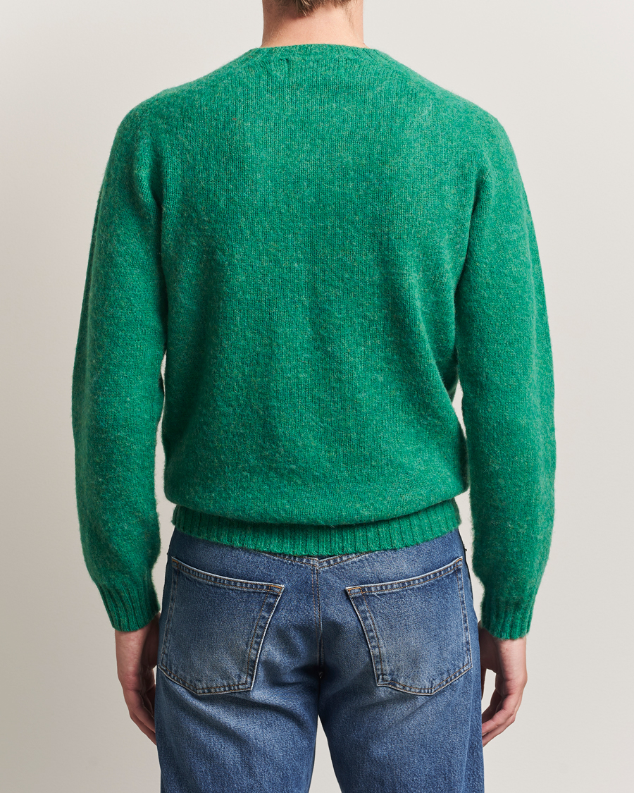 Herre | Trøjer | Harley Of Scotland | Brushed Supersoft Lambswool Crewneck Evergreen
