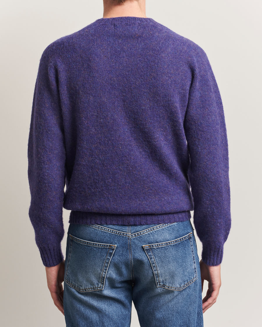 Herre | Trøjer | Harley Of Scotland | Brushed Supersoft Lambswool Crewneck Iris