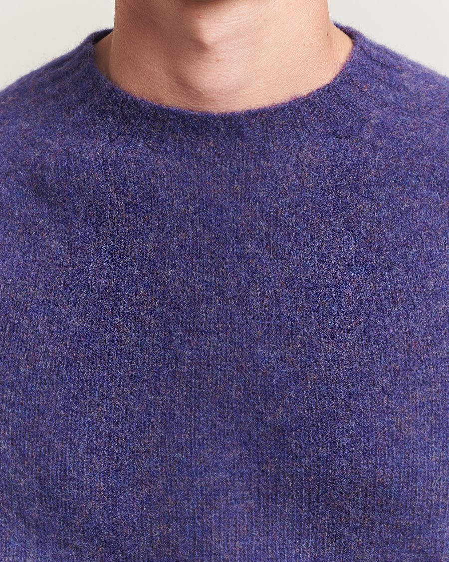 Herre | Trøjer | Harley Of Scotland | Brushed Supersoft Lambswool Crewneck Iris