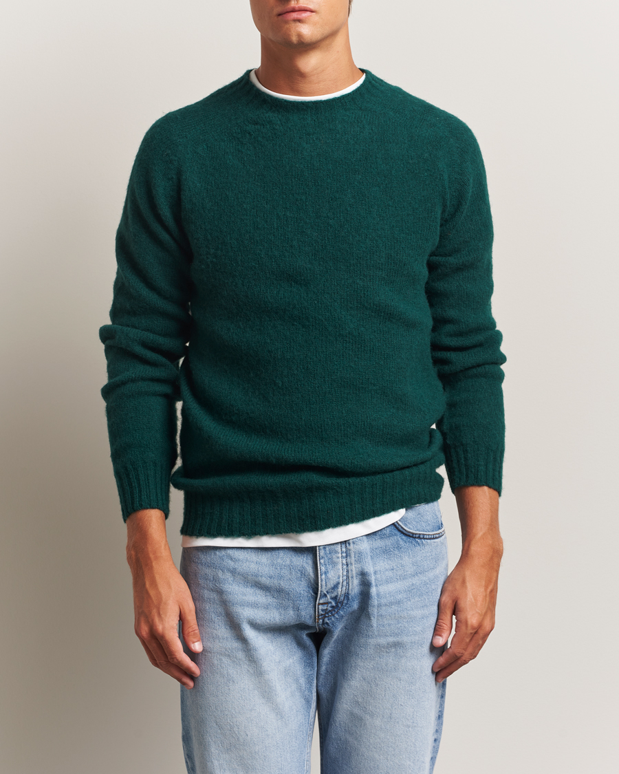 Herre | Trøjer | Harley Of Scotland | Brushed Supersoft Lambswool Crewneck Tartan