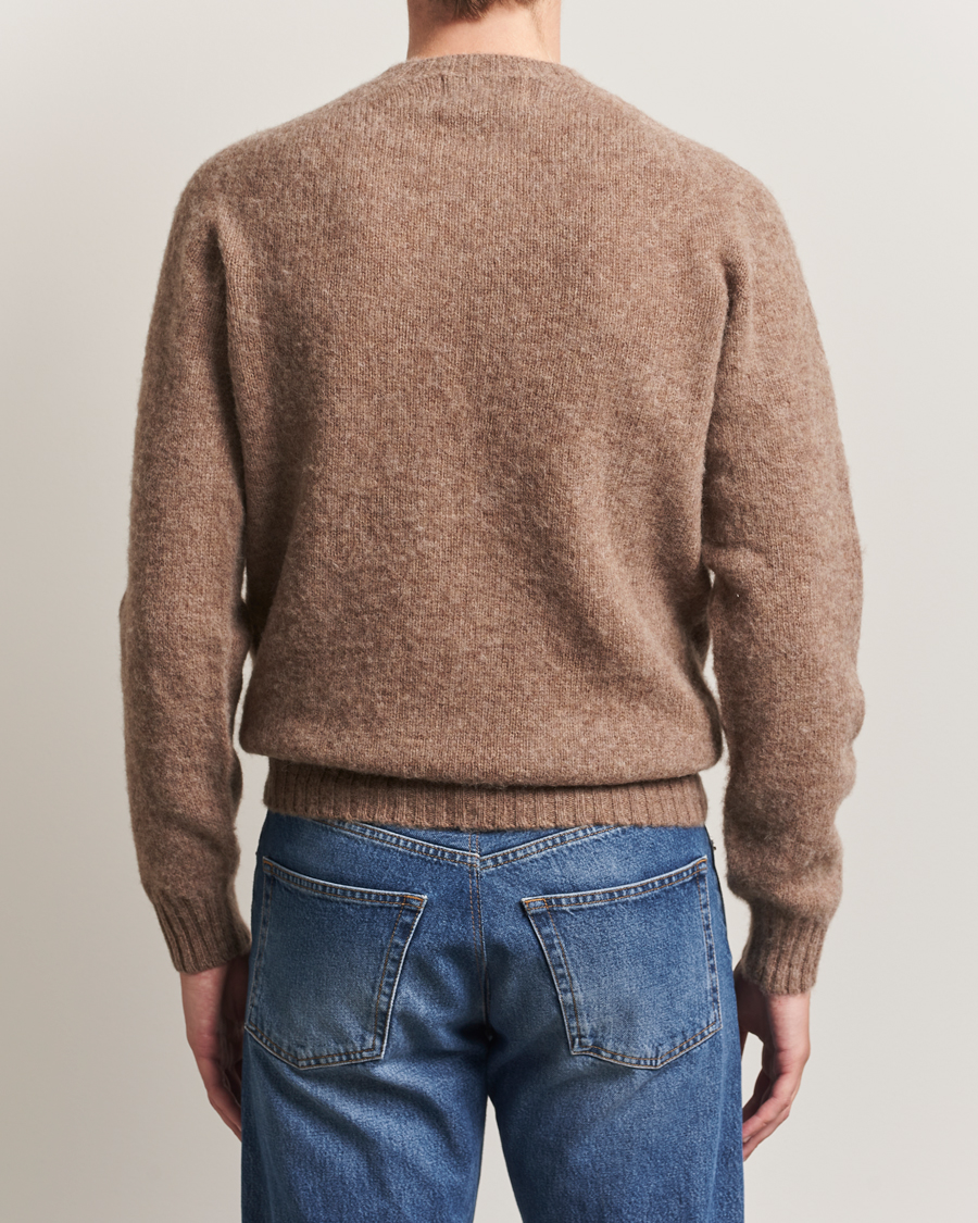 Herre | Trøjer | Harley Of Scotland | Brushed Supersoft Lambswool Crewneck Tundra