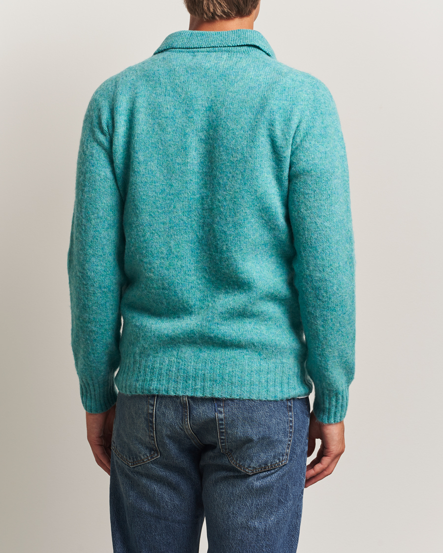 Herre | Trøjer | Harley Of Scotland | Brushed Supersoft Lambswool Polo Hummingbird