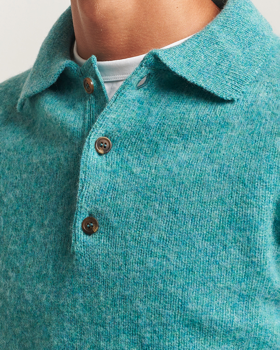 Herre | Trøjer | Harley Of Scotland | Brushed Supersoft Lambswool Polo Hummingbird