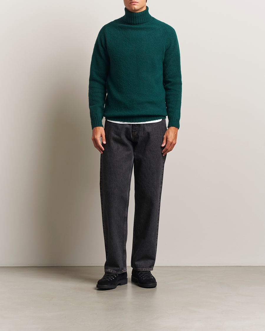 Herre | Trøjer | Harley Of Scotland | Brushed Supersoft Lambswool Rollneck Tartan