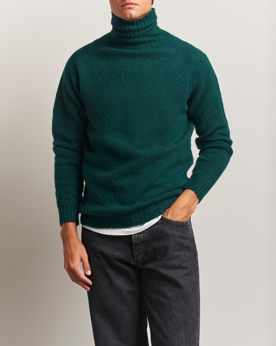 Herre | Trøjer | Harley Of Scotland | Brushed Supersoft Lambswool Rollneck Tartan