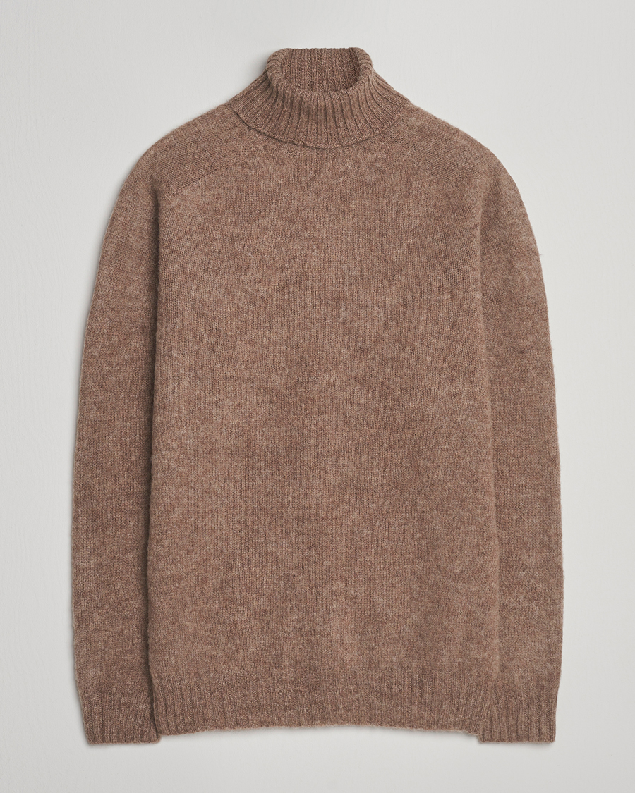 Herre | Trøjer | Harley Of Scotland | Brushed Supersoft Lambswool Rollneck Tundra