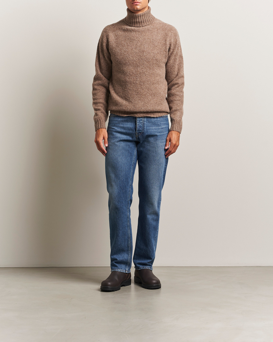 Herre | Trøjer | Harley Of Scotland | Brushed Supersoft Lambswool Rollneck Tundra