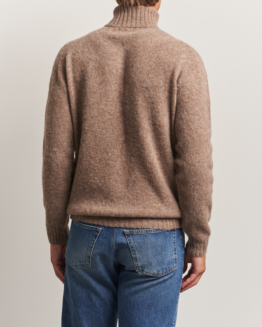 Herre | Trøjer | Harley Of Scotland | Brushed Supersoft Lambswool Rollneck Tundra