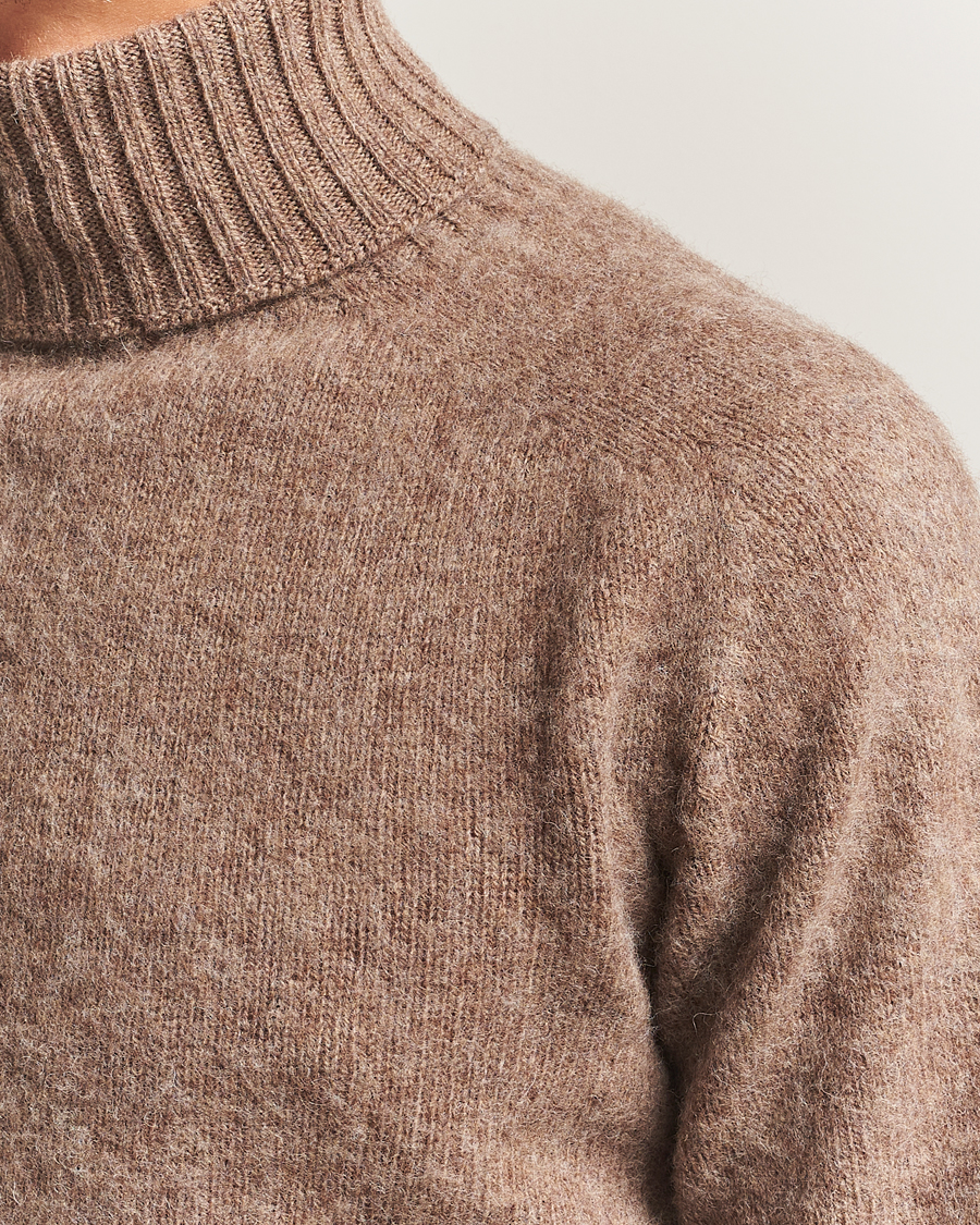 Herre | Trøjer | Harley Of Scotland | Brushed Supersoft Lambswool Rollneck Tundra