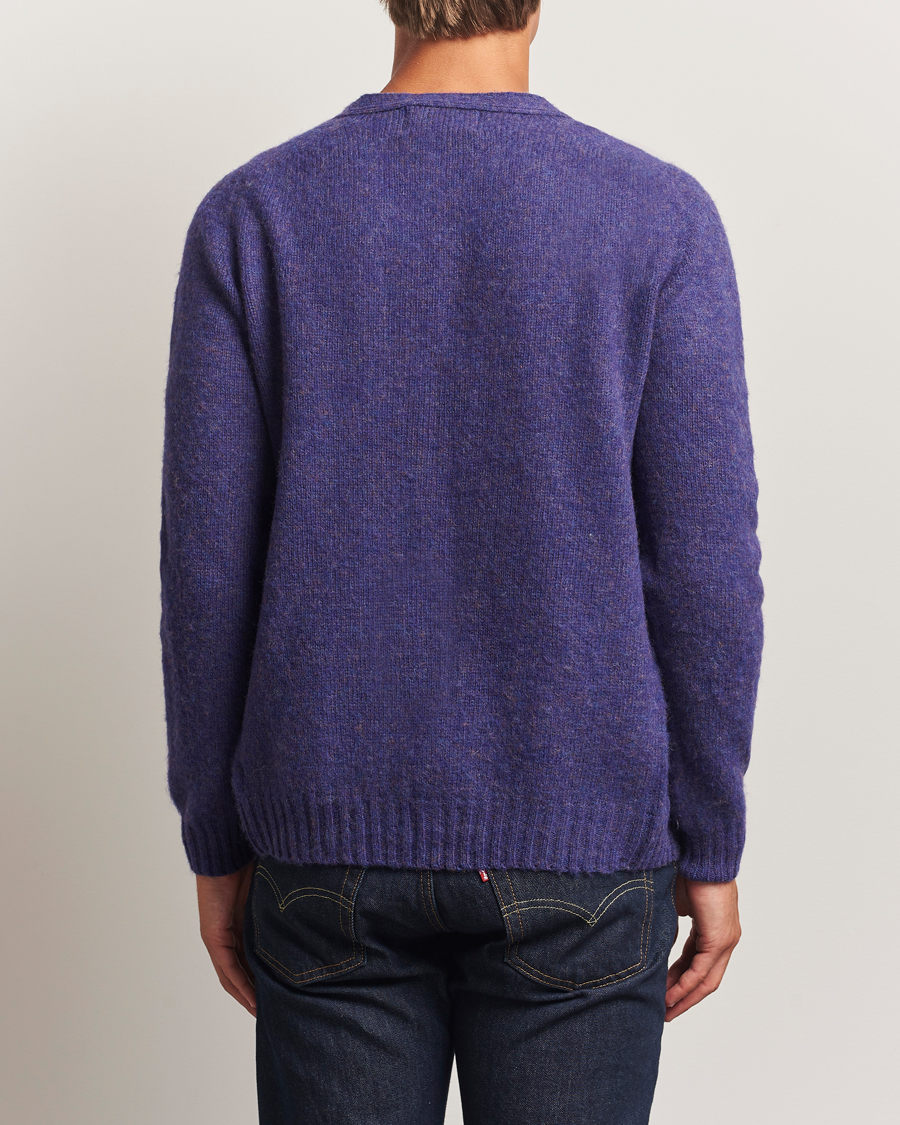 Herre | Trøjer | Harley Of Scotland | Brushed Supersoft Lambswool Cardigan Iris