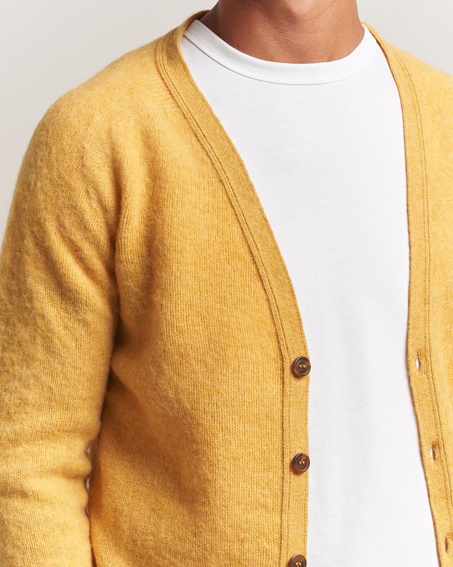 Herre | Trøjer | Harley Of Scotland | Brushed Supersoft Lambswool Cardigan Nectar