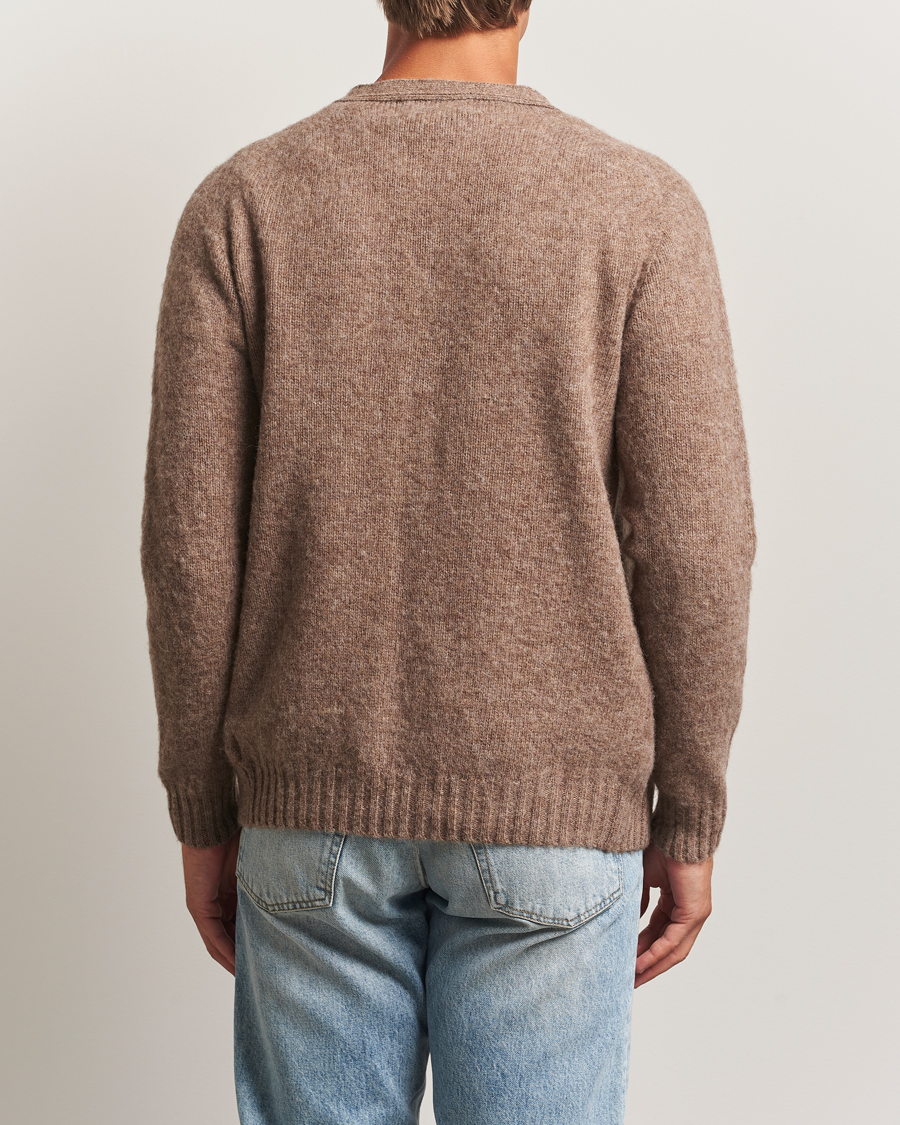 Herre | Trøjer | Harley Of Scotland | Brushed Supersoft Lambswool Cardigan Tundra