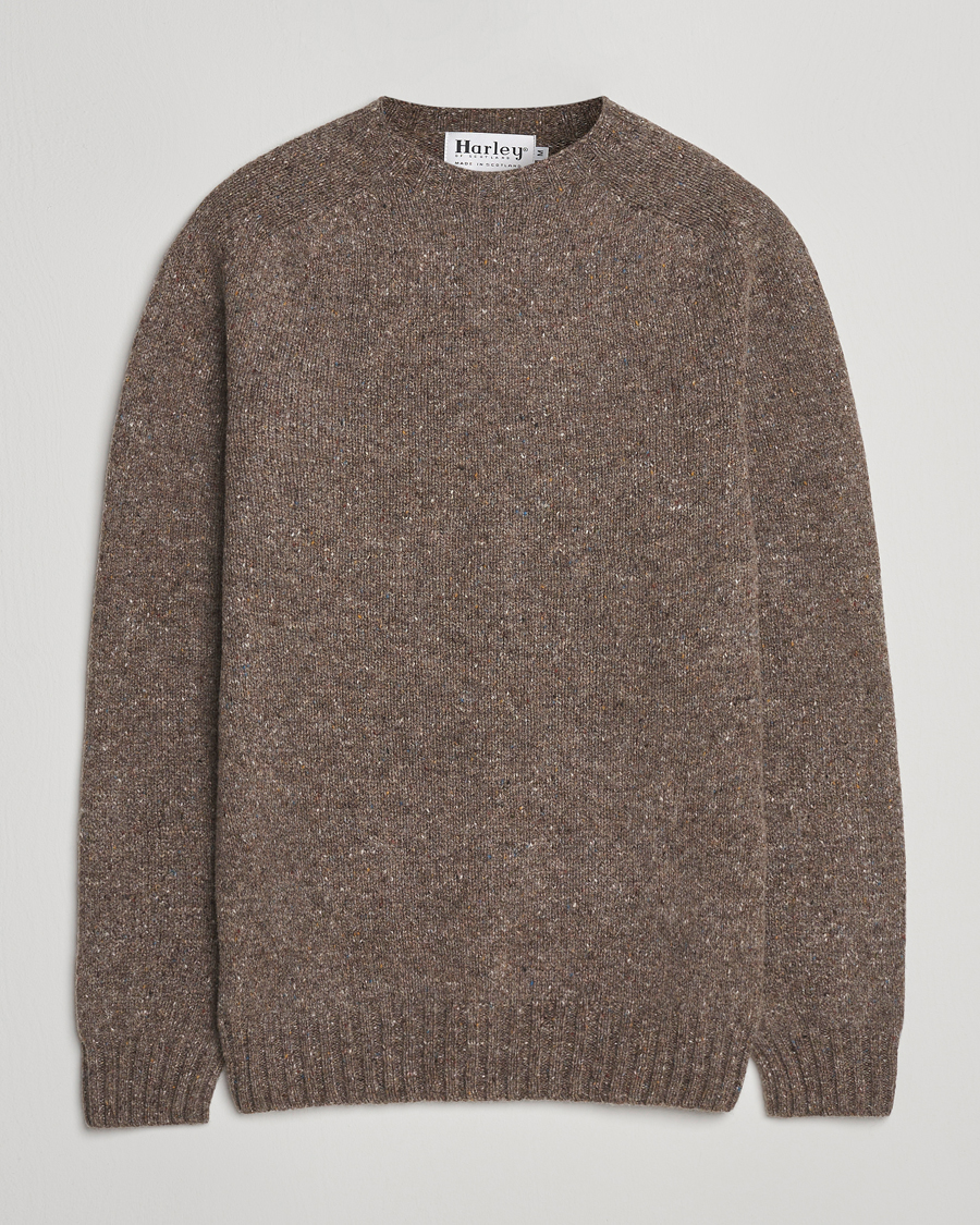 Herre | Trøjer | Harley Of Scotland | Donegal Wool Crewneck Brown