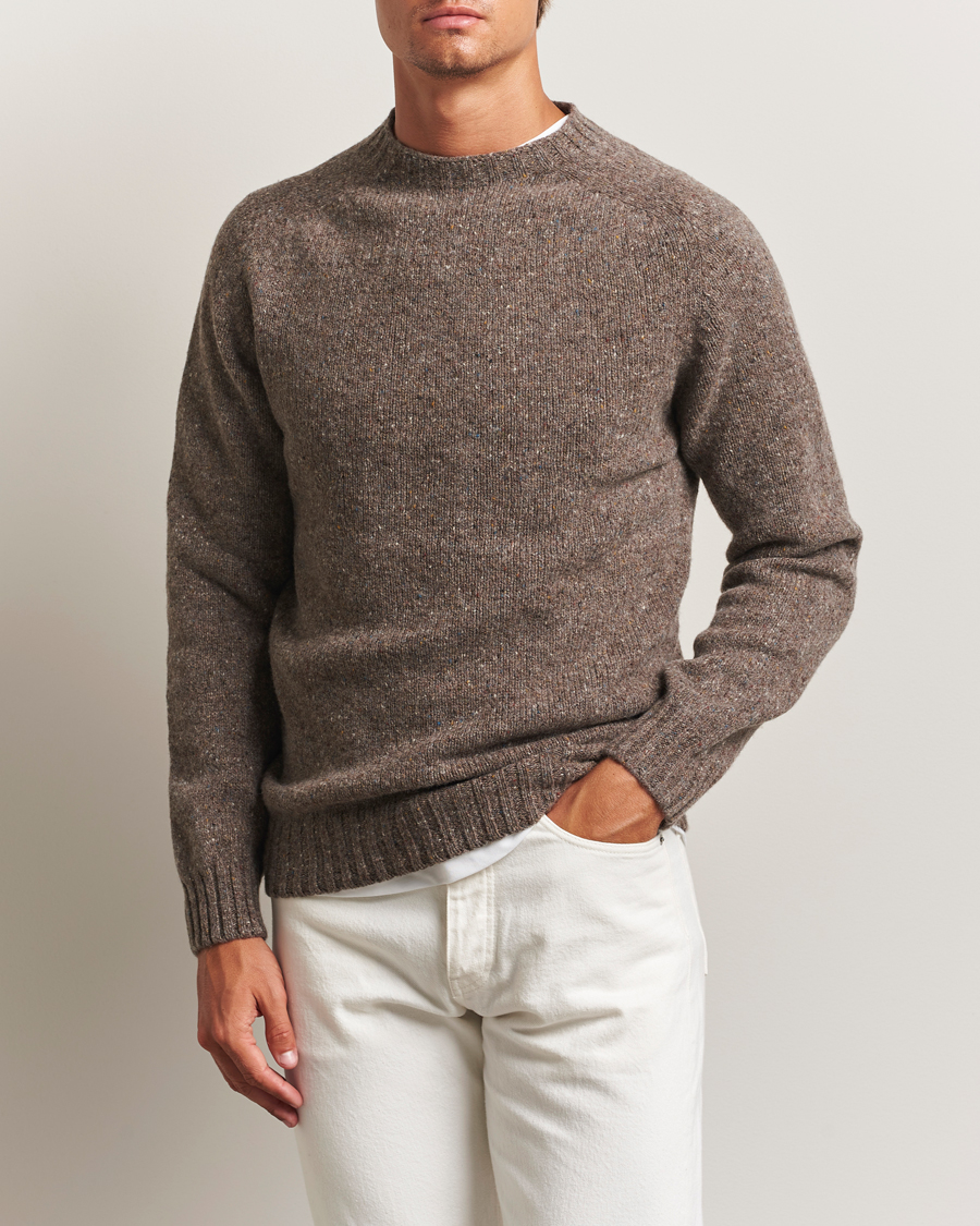 Herre | Trøjer | Harley Of Scotland | Donegal Wool Crewneck Brown