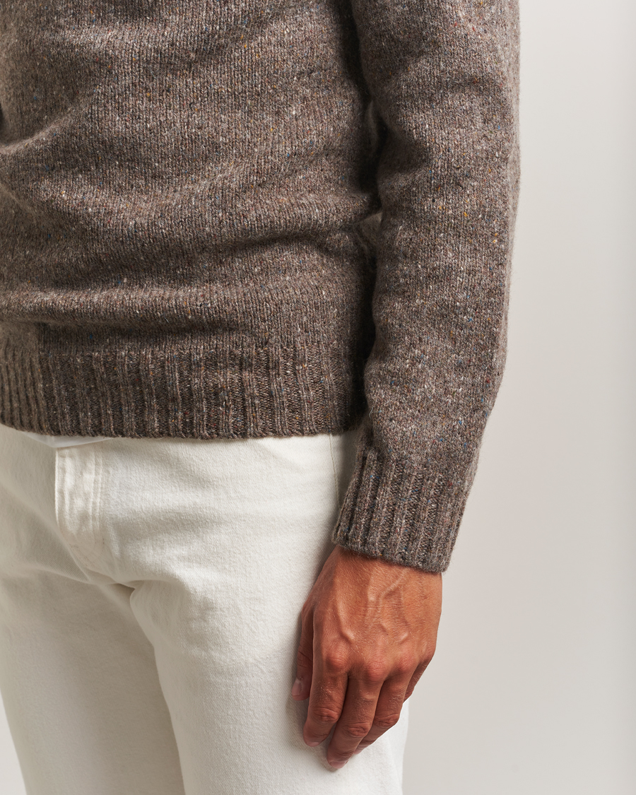 Herre | Trøjer | Harley Of Scotland | Donegal Wool Crewneck Brown