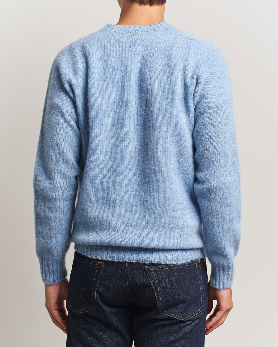 Herre | Trøjer | Harley Of Scotland for Care of Carl | Harley Of Scotland Brushed Supersoft Lambswool V-Neck Light Blue