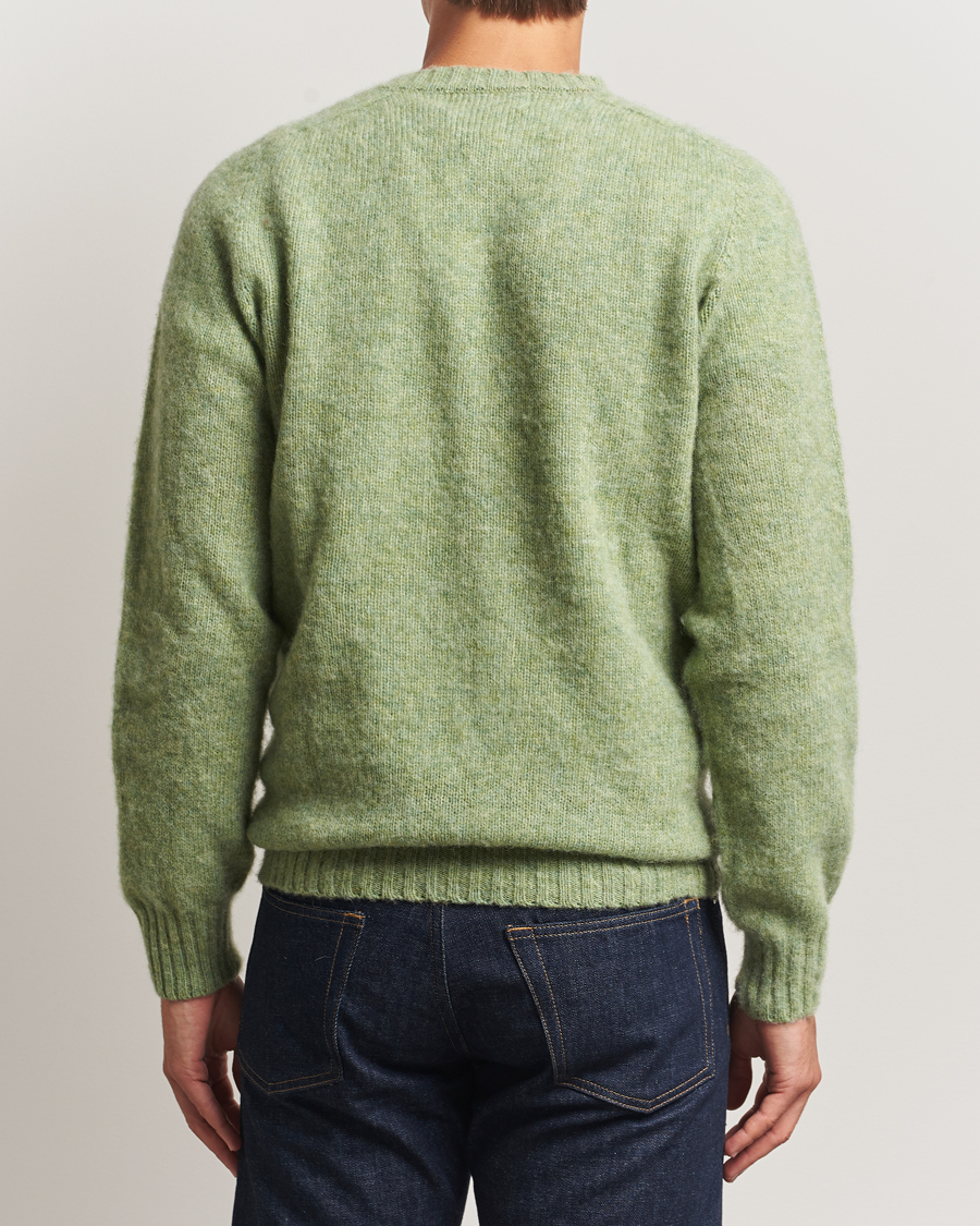 Herre | Trøjer | Harley Of Scotland | Brushed Supersoft Lambswool V-Neck Light Green