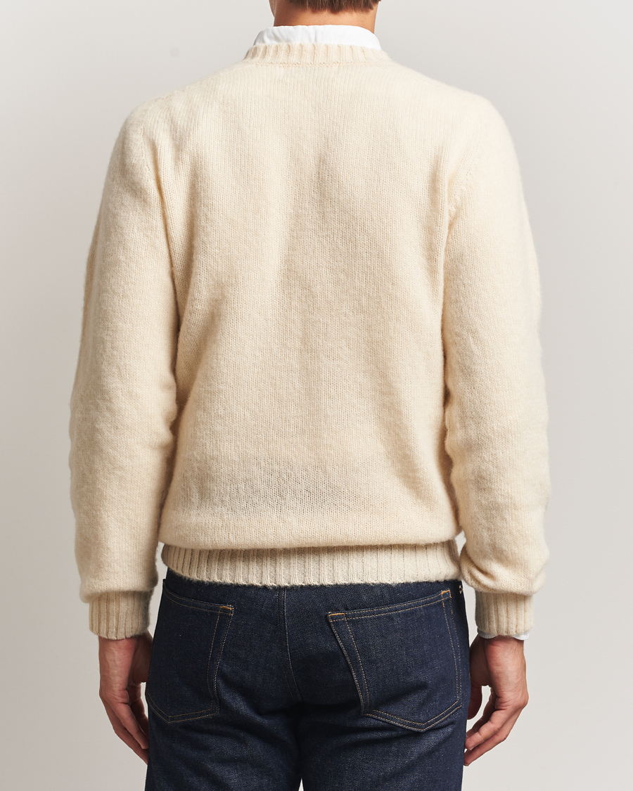 Herre | Trøjer | Harley Of Scotland for Care of Carl | Harley Of Scotland Brushed Supersoft Lambswool V-Neck Vanilla