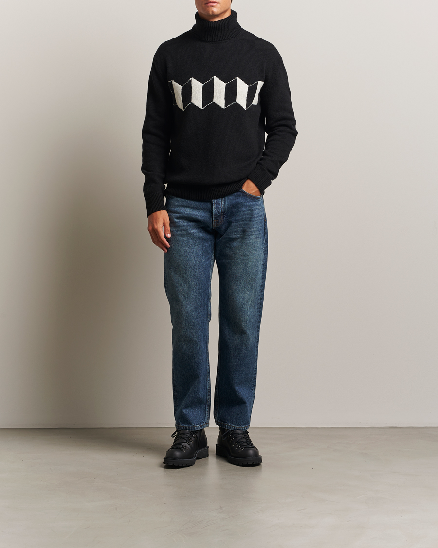 Herre | Trøjer | Baracuta | Flag Logo Wool Turtleneck Black