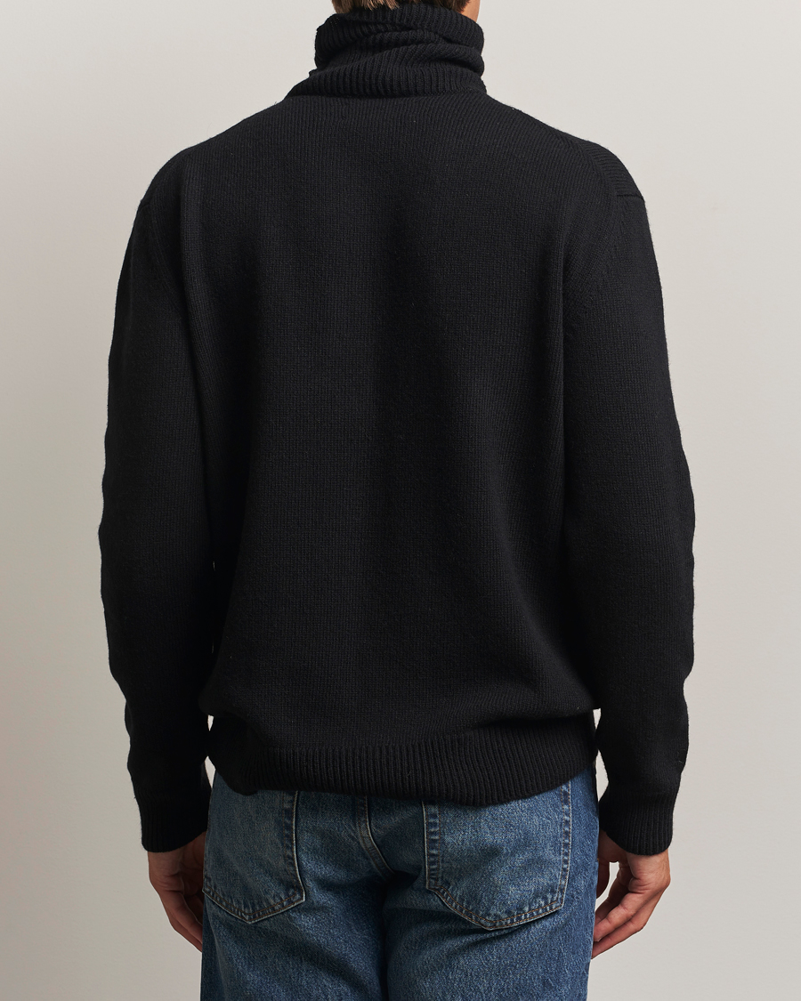 Herre | Trøjer | Baracuta | Flag Logo Wool Turtleneck Black
