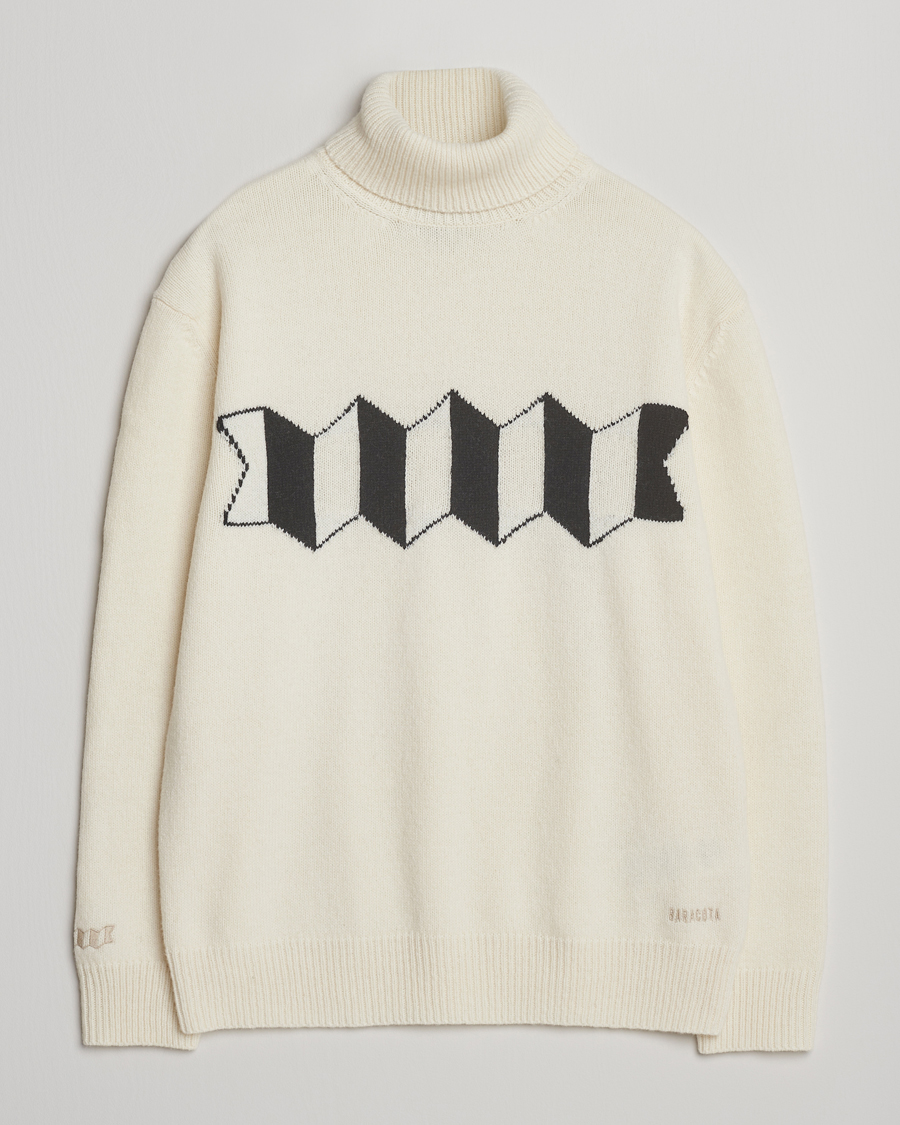 Herre | Trøjer | Baracuta | Flag Logo Wool Turtleneck Antique White