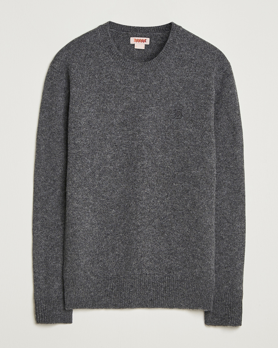 Herre | Trøjer | Baracuta | Shetland Virgin Wool Crew Neck Mid Grey