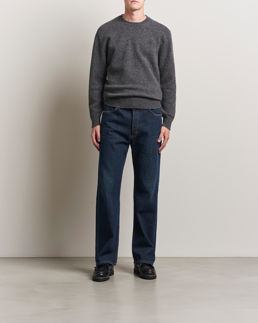 Herre | Trøjer | Baracuta | Shetland Virgin Wool Crew Neck Mid Grey