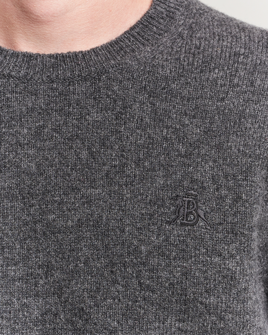 Herre | Trøjer | Baracuta | Shetland Virgin Wool Crew Neck Mid Grey