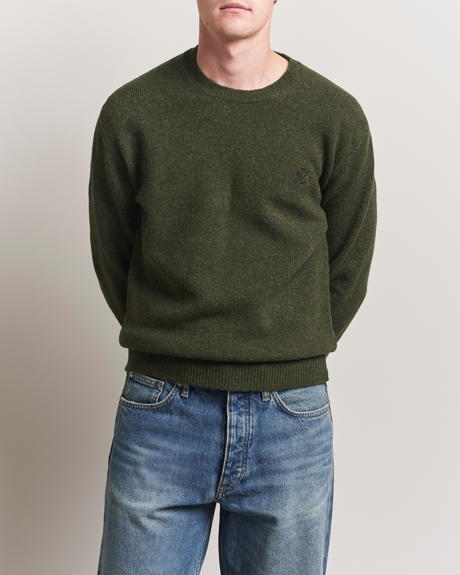 Herre | Trøjer | Baracuta | Shetland Virgin Wool Crew Neck Beech