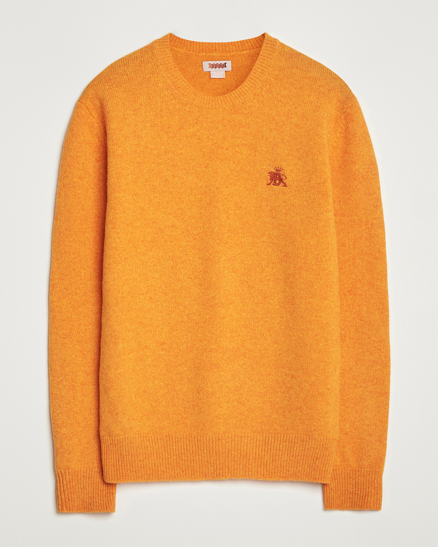 Herre | Trøjer | Baracuta | Shetland Virgin Wool Crew Neck Orange