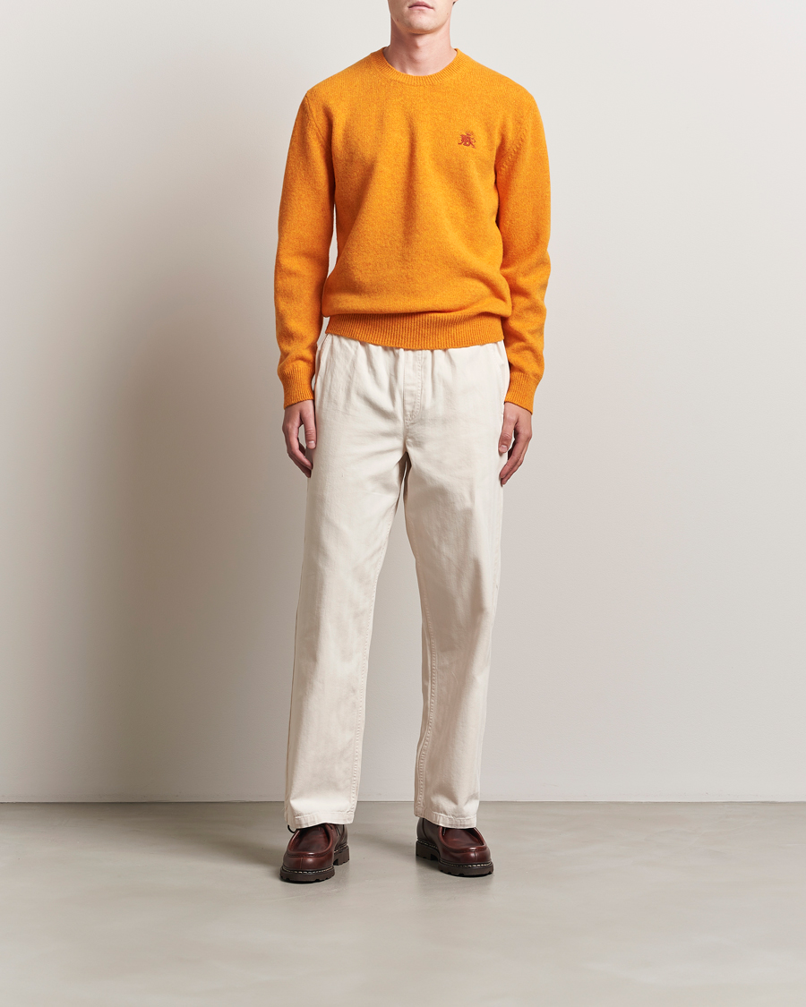 Herre | Trøjer | Baracuta | Shetland Virgin Wool Crew Neck Orange