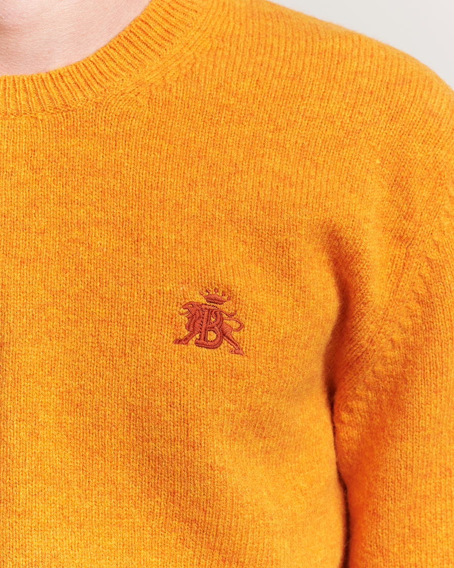Herre | Trøjer | Baracuta | Shetland Virgin Wool Crew Neck Orange
