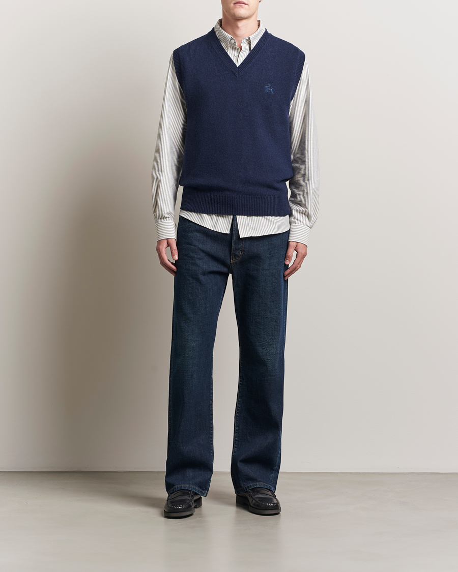 Herre | Trøjer | Baracuta | Shetland Virgin Wool Vest Navy